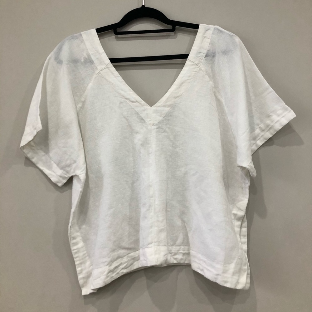 Free People oversized linen blend top